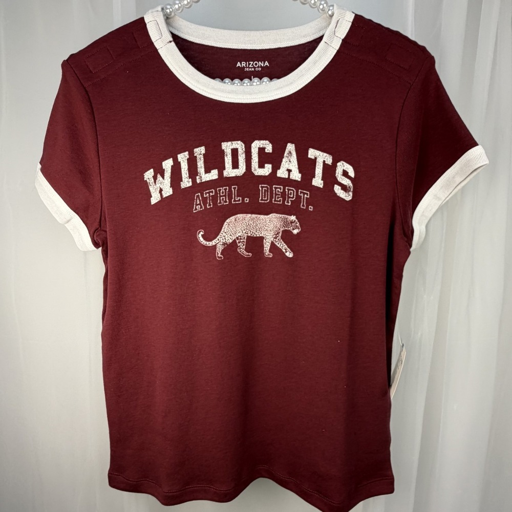 Arizonaโ Jean Co Wildcats Girls T Shirt Size L Classic Fit Burgundy Crew Neck
